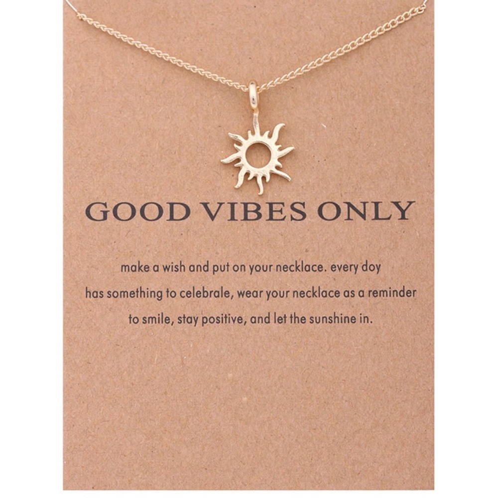Sun Necklace with Inspirational Card